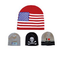 Budget Double Thickness Knitted Hat Flag Beanie Hat Cap